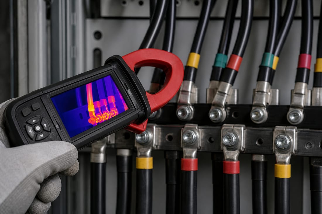 Beispiel: Thermografie-Messung an einer Klemmenleiste, Detail