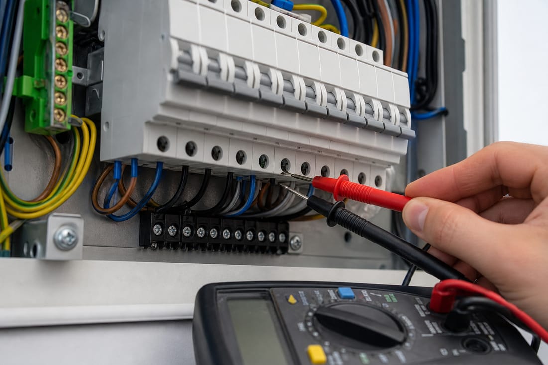 Beispiel: Multimeter misst Spannung an einem offenen Schaltkreis